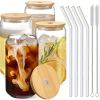 Glass Cup With Straw