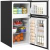3.2 Cu.Ft Mini Fridge with Freezer, Double Door Compact Refrigerator with Adjustable Thermostat, Shelf and Reversible Door for Bedroom, Dorm, Ho